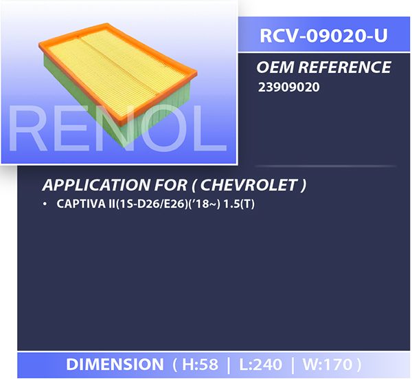 AIR CHEVROLET=RCV-09020-U 23909020 CAPTIVA – Renol Tech Industry